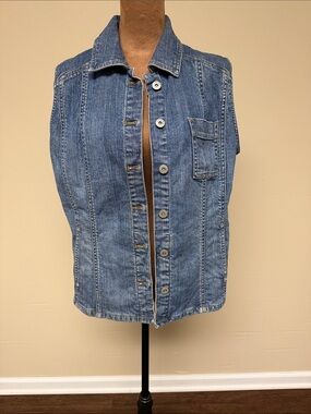 Chicos Classic Blue Denim Vest - Women